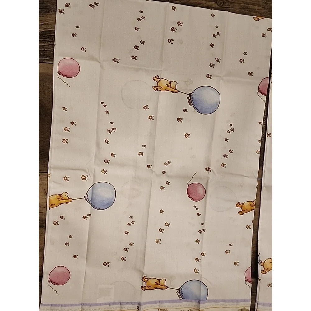 Vtg Winnie The Pooh Pillowcase Pillow Set Classic Balloon Balloons Honey 1998 EC